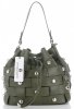 Vittoria Gotti Modna Torebka Skórzana Unikatowy Shopper Made in Italy Zielona